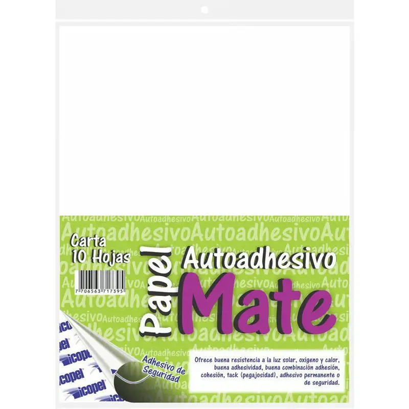 HOJA PAPEL ADHESIVO MATE X UNIDAD