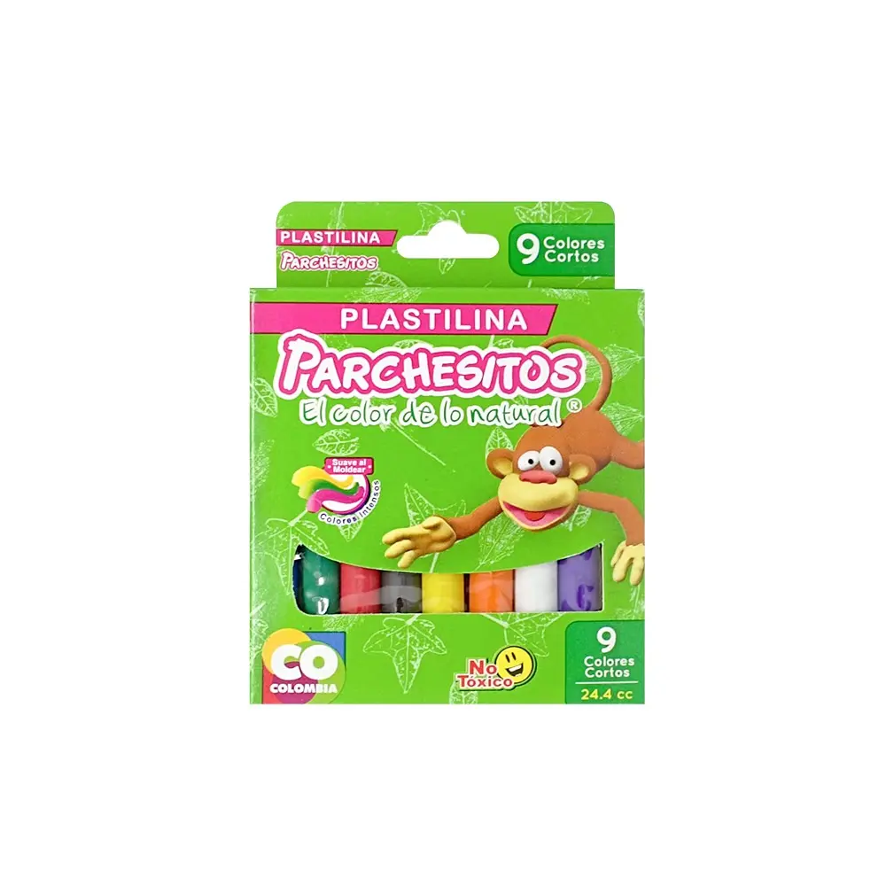 PLASTILINA PARCHESITOS CORTA X9 - PEQUEÑA