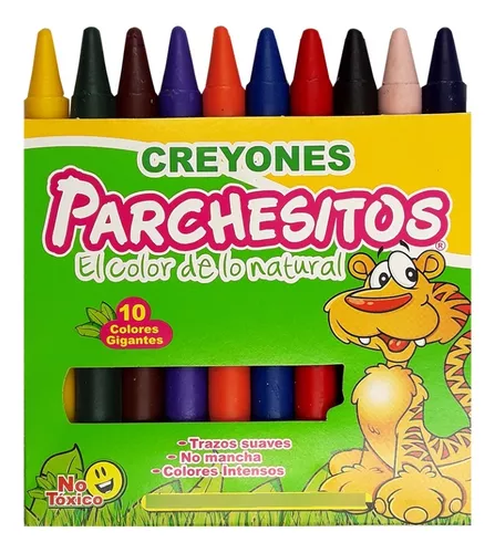 CRAYONES PARCHESITOS 10 COLORES GRANDE