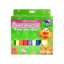 CRAYONES PARCHESITOS 10 COLORES PEQUEÑA