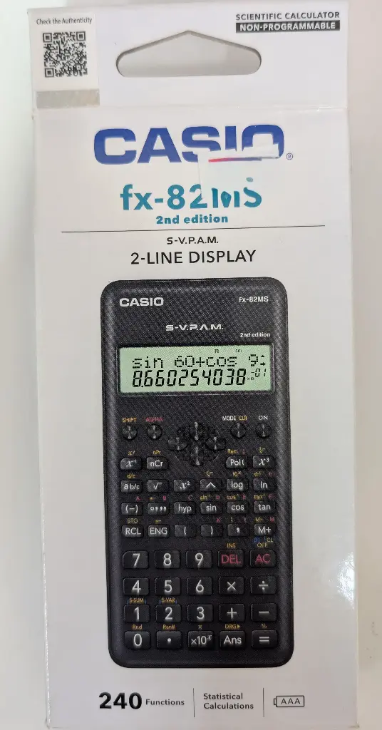 CALCULADORA CIENTIFICA CASIO FX-82MS 2ND EDICION