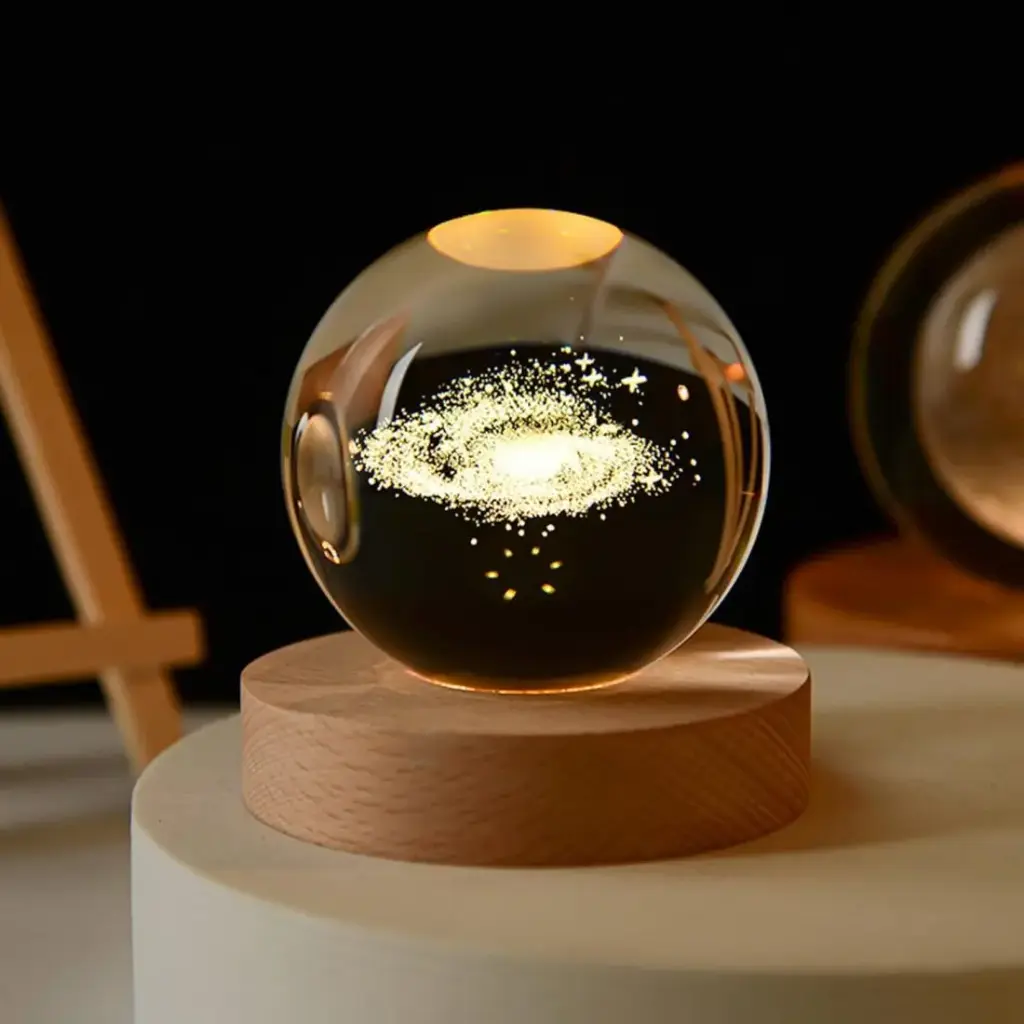 LAMPARA CRISTAL ESFERAS ESPACIAL
