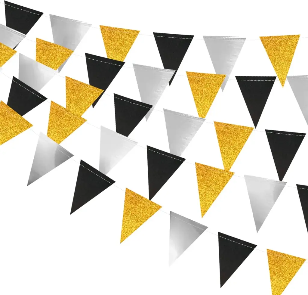 BANDERIN UNICOLOR DORADO /NEGRO/ PLATEADO