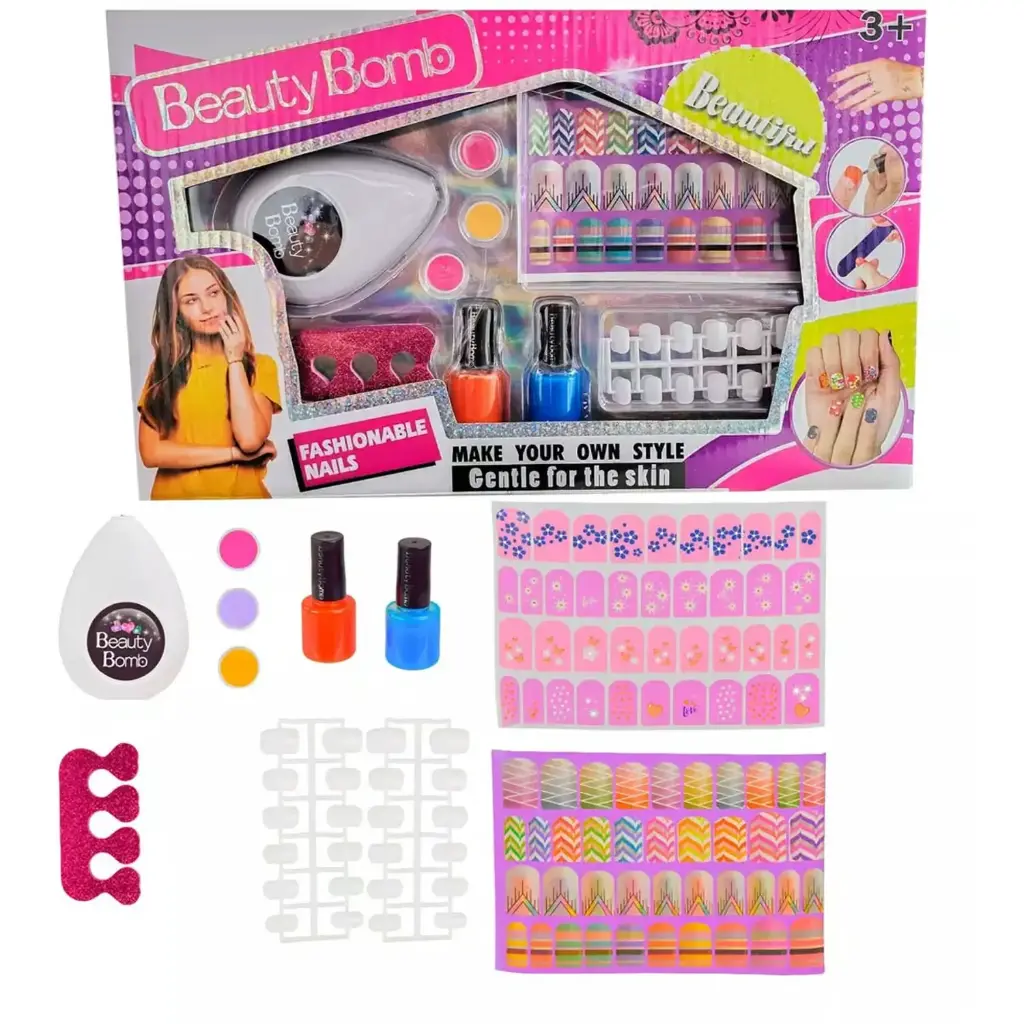 SET DE UÑAS INFANTIL EN CAJA BEAUTY BOMB