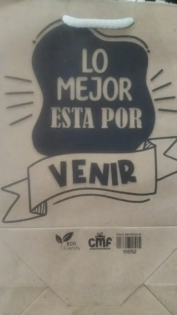 BOLSA KRAFT ESTAMPADA BLANCO Y NEGRO