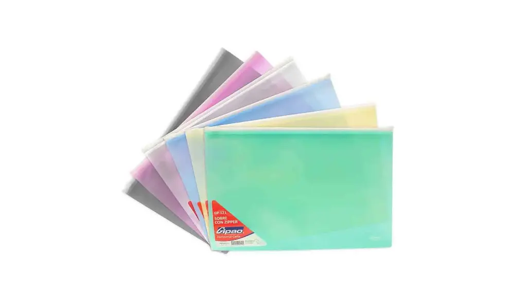 CARPETA SOBRE CON ZIPPER (CIERRE) COLORES VARIADOS (GP118)