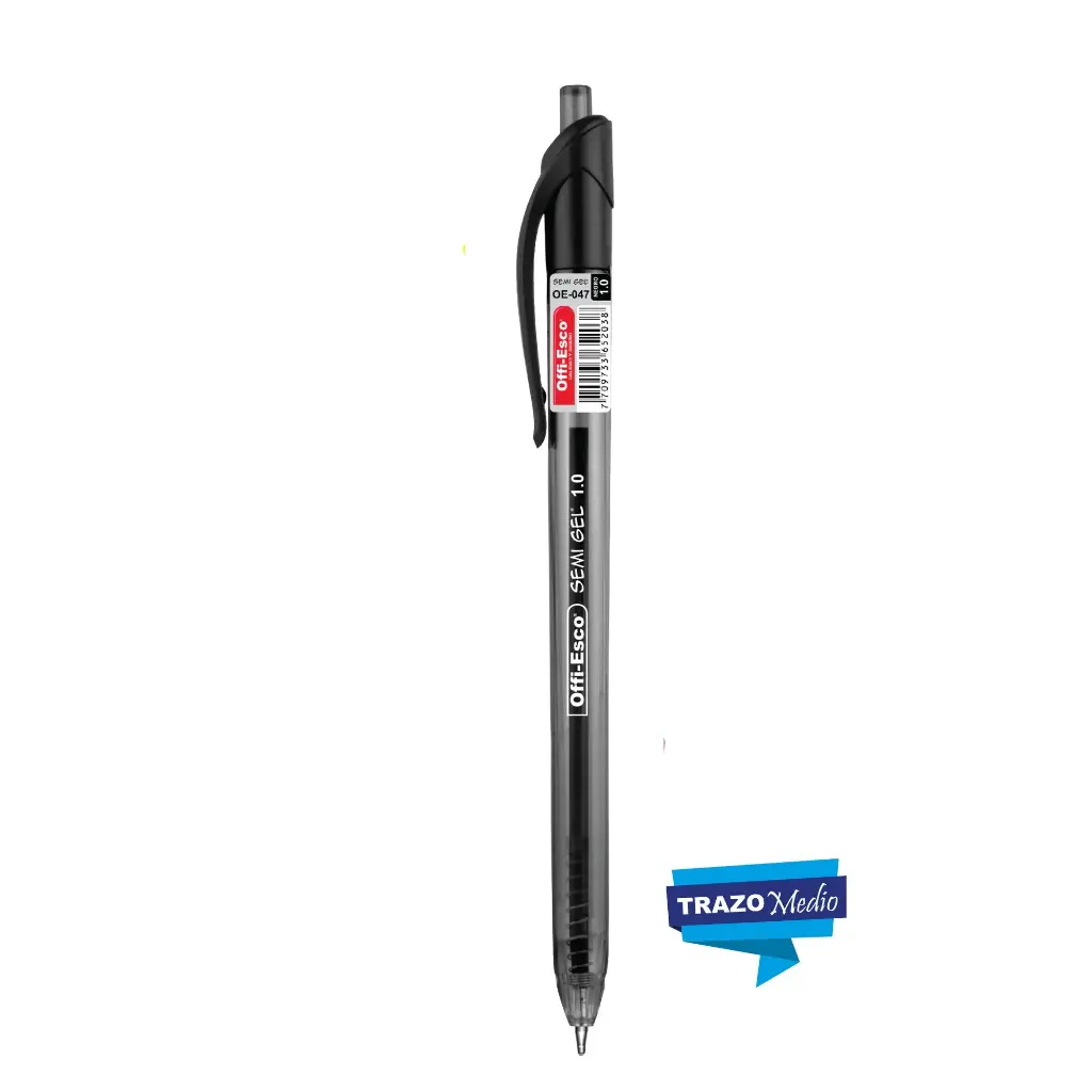 LAPICERO RETRACTIL OFFI-ESCO SEMI GEL 0.7 OE-050 (NEGRO)