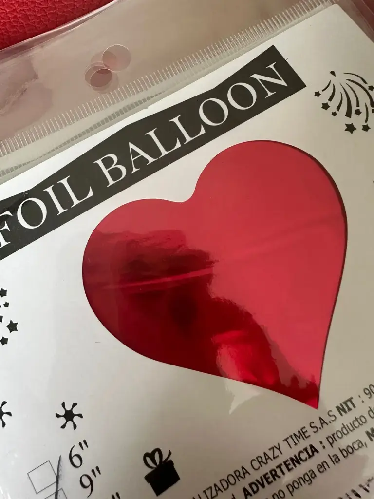 GLOBO METALIZADO CORAZÓN - BIGOTE 9" - FOIL BALLOON