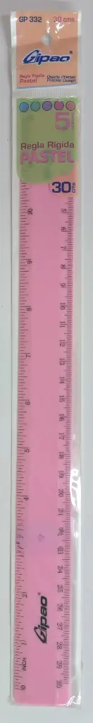 REGLA GIPAO X 30CM PASTEL