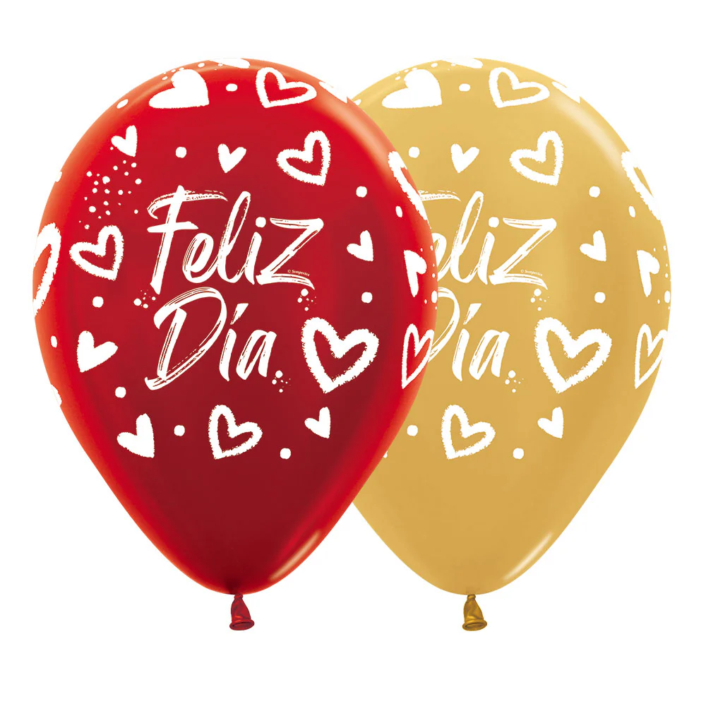 FELIZ DÍA/ FELIZ CUMPLEAÑOS GLOBO SEMPERTEX X UNIDAD (ROJO)