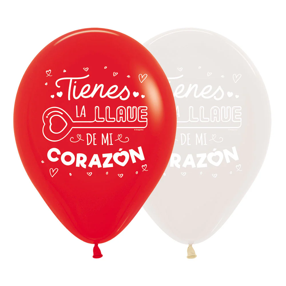 TIENES LA LLAVE DE MI CORAZÓN GLOBO SEMPERTEX X UNIDAD (ROJO)