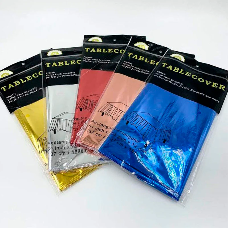 MANTEL PLÁSTICO METALIZADO 137CM X 183CM