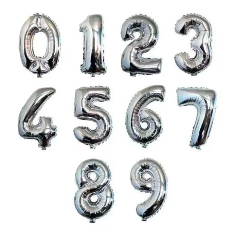 GLOBO INFLABLE METALIZADO NUMEROS  (16")