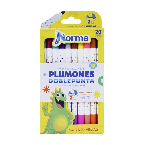 CAJA PLUMONES DOBLEPUNTA NORMA X10