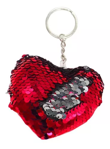 LLAVERO DE CORAZON LENTEJUELA REVERSIBLE