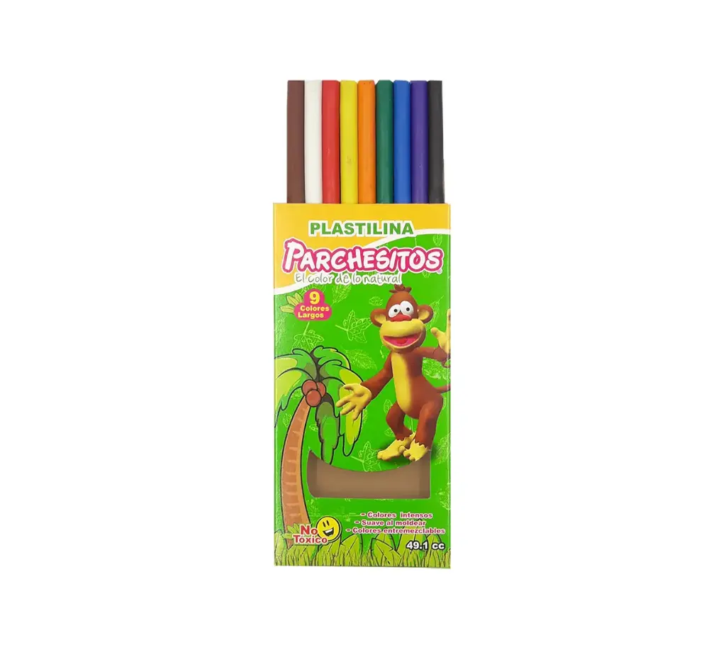 PLASTILINA PARCHESITOS LARGA DE COLORES 