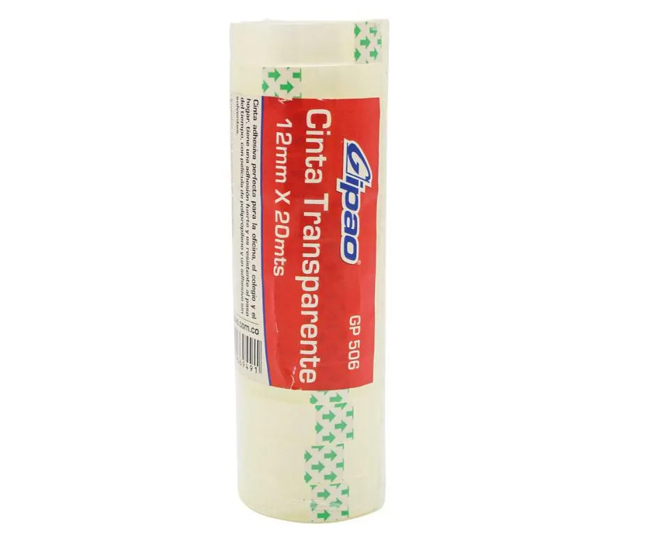 CINTA TRANSPARENTE GIPAO TUBO 12X20 GP-506