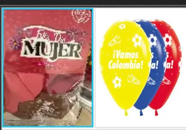 PAQUETE GLOBO MEGA HAPPY FELIZ DIA MUJER / VAMOS COLOMBIA X 10 