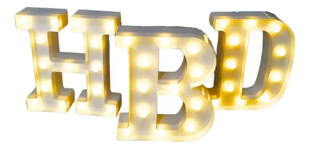 HBD LAMPARA LETRAS X 3