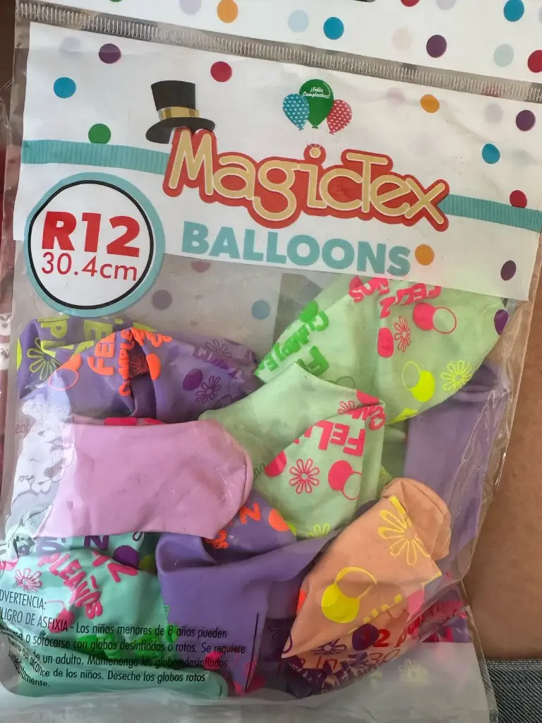 GLOBO MAGICTEX FELIZ CUMPLEAÑOS R12 X 12