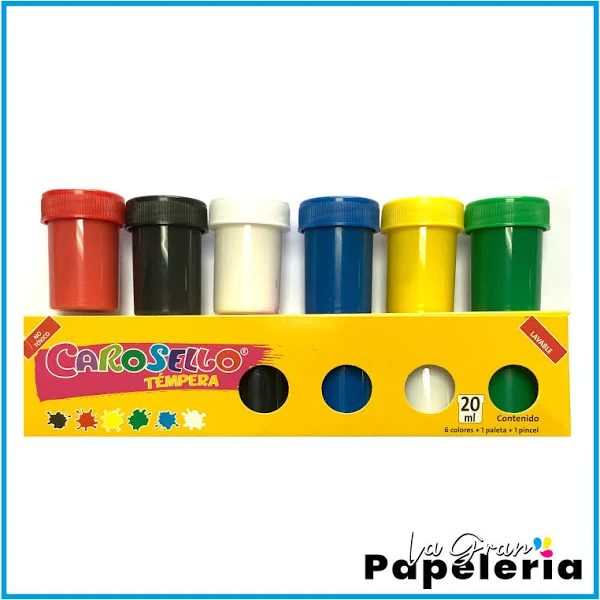 CAJA TEMPERA PARCHESITOS CAROSELLO / PELIKAN / X 6