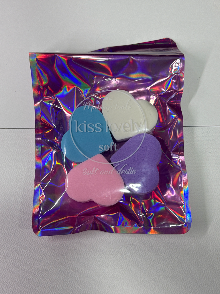 PAQUETE POMO MAQUILLAJE CORAZON X 4
