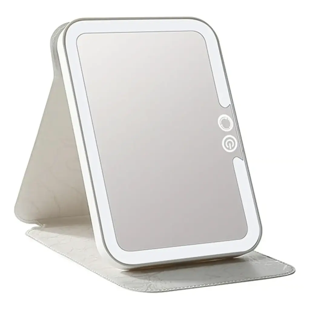 ESPEJO COSMÉTICO PLEGABLE CON LUZ