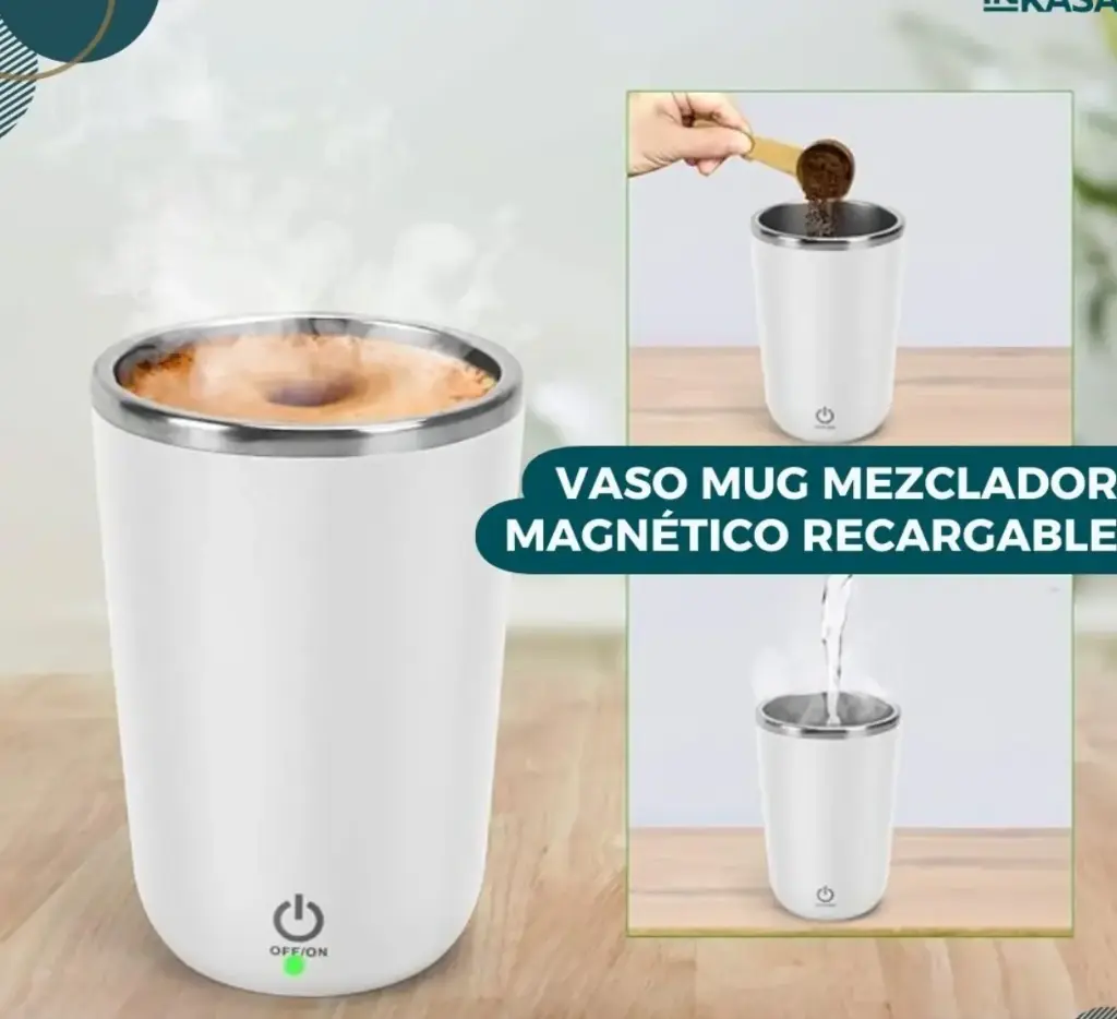 VASO MAGNETICO MEZCLADOR CON TAPA RECARGABLE