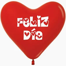 GLOBO SEMPERTEX CORAZÓN 12' ESTAMPADO FELIZ DIA / LOVE X UNIDAD