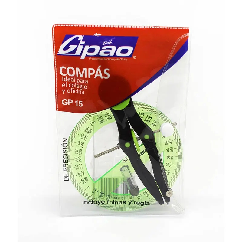 COMPAS CON TRANSPORTADOR GIPAO GP-15 ENCARTONADO