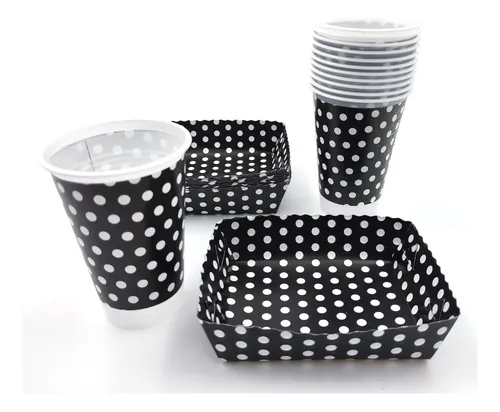 KIT VASO + PLATO FIESTA POLKA - CUMPLEAÑOS 