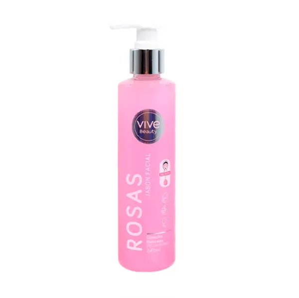 VIVE BEAUTY JABON FACIAL ROSAS
