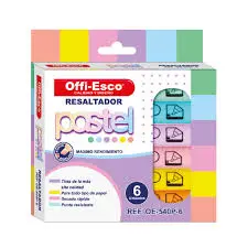 RESALTADOR OFFIESCO PASTEL X6 REF. OE-540P-6