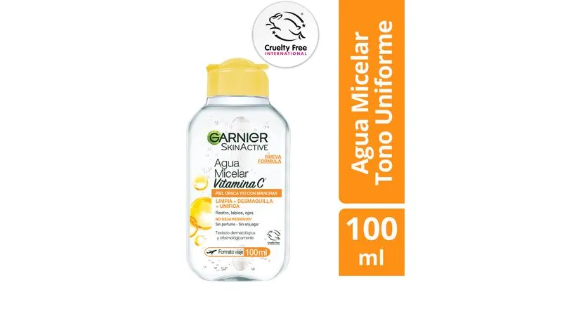 AGUA MICELAR GARNIER VITAMINA C - DESMAQUILLADOR  TAPA AMARILLA (100 ML)