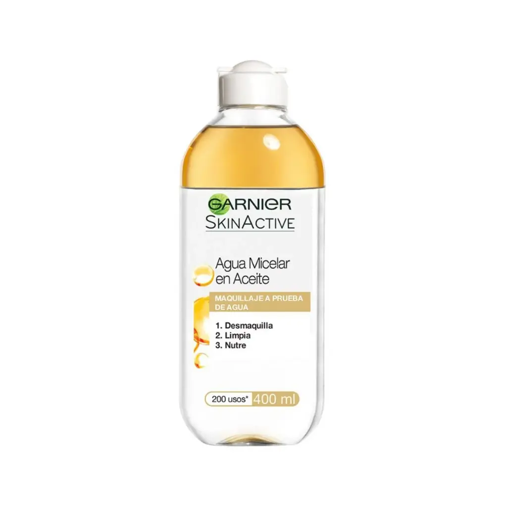 AGUA MICELAR GARNIER EN ACEITE- DESMAQUILLADOR  TAPA BLANCA (100 ML)