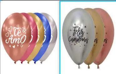 GLOBO MEGA HAPPY X PQTE 10 UND FELIZ CUMPLEAÑOS / TE AMO X 10