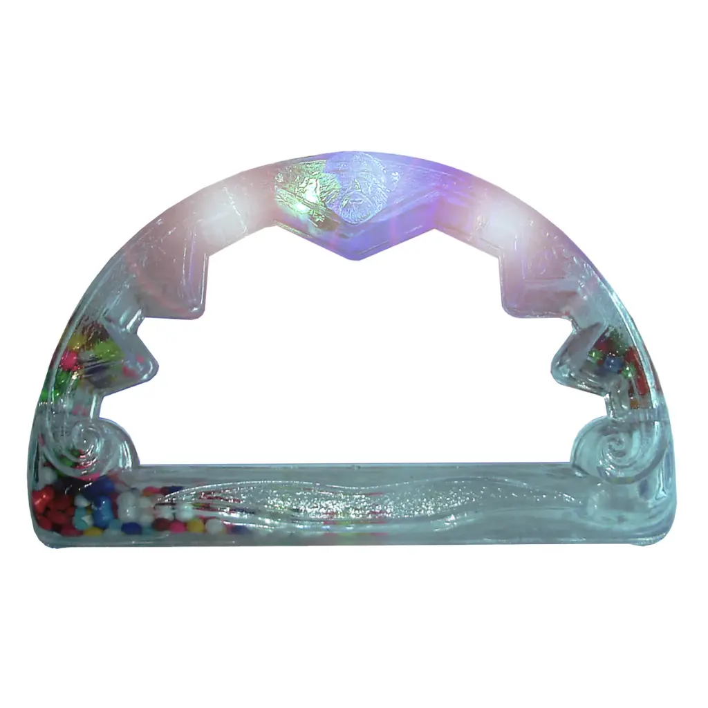 PANDERETA MEDIA LUNA GRANDE CON LUCES NAVIDAD 