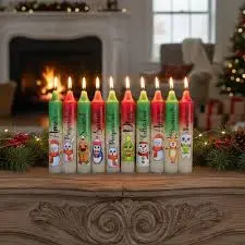 VELA NAVIDAD CON STIKER BLANCA PQTE X8 UND