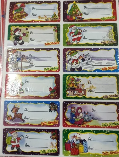 TARJETA DE PARA ADHESIVA NAVIDAD UNIDAD 