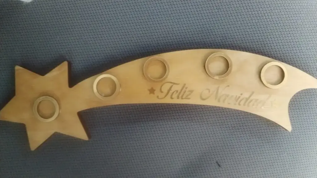 PORTAVELA MADERA ESTRELLA FUGAZ X5 NAVIDAD