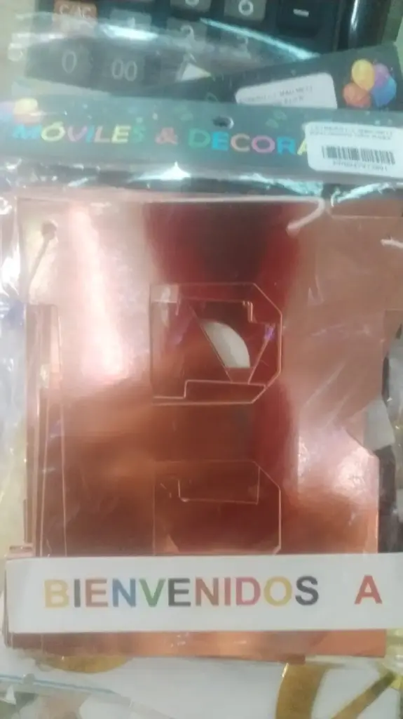 LETRERO BANDERIN BIENVENIDOS/AS METALIZADO LETRA X LETRA