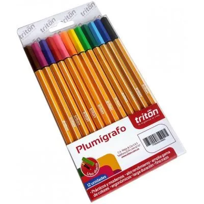 PAQUETE X 12 MICROPUNTA PLUMIGRAFO TRITON