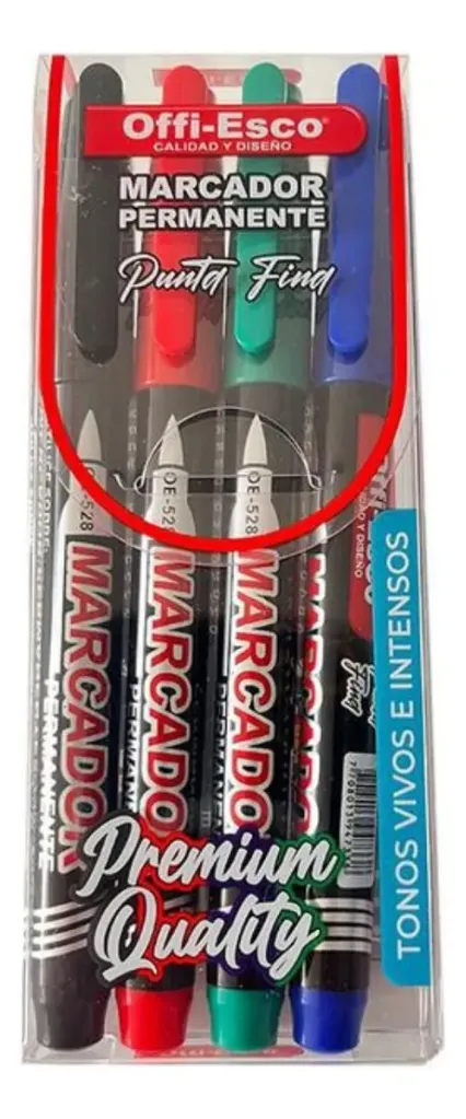 MARCADOR X4 OFFIESCO PUNTA FINA OE-528-4