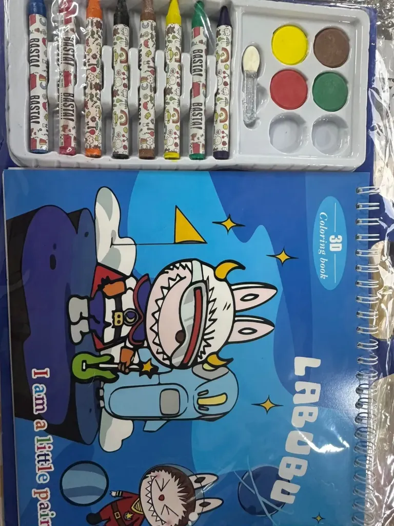 SET LIBRO LABUBU+CRAYOLA+ACUARELA CON MANIJA