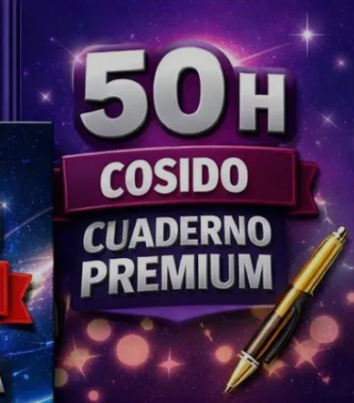 50 H COSIDO CUADERNO PREMIUM (CUADRICULADO, MUJER)