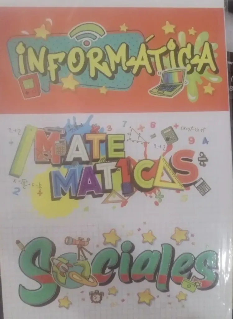 STIKER TITULOS ESCOLARES 12 MATERIAS