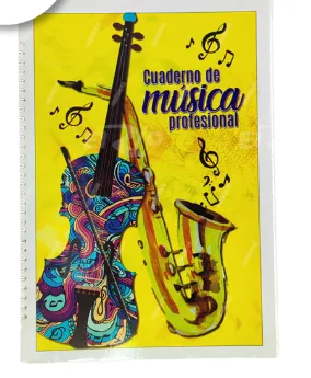 CUADERNO MUSICA ARGOLLADO PROFESIONAL - PENTAGRAMADO