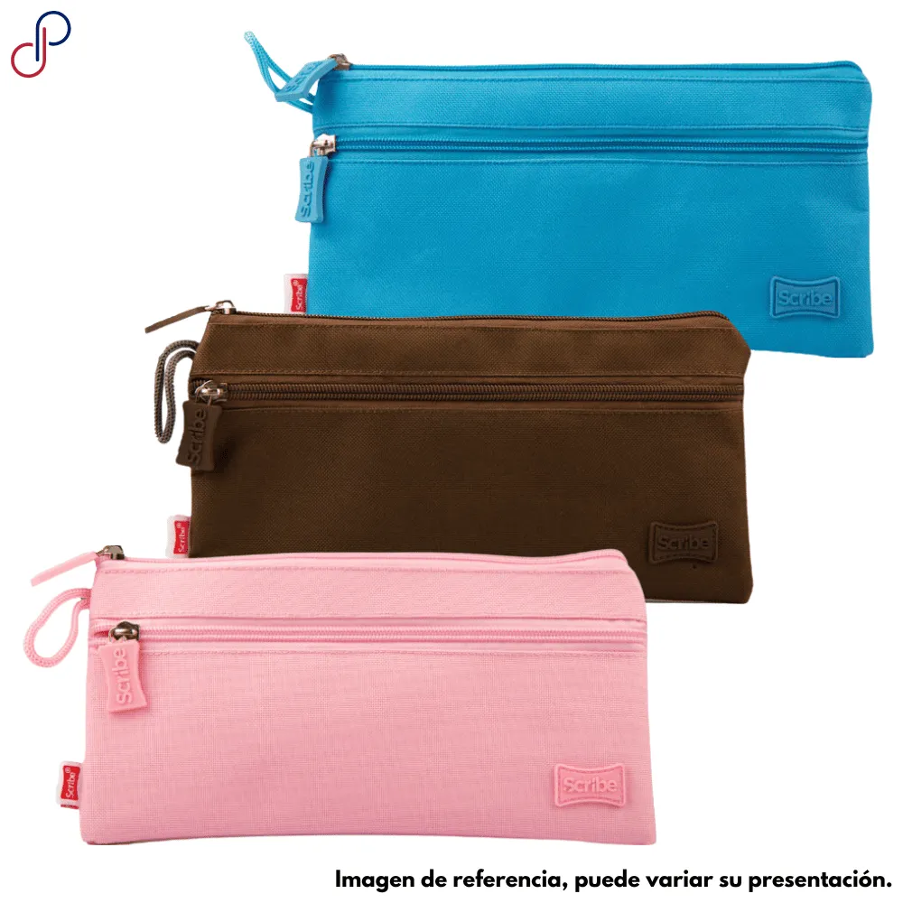 CARTUCHERA SCRIBE PLANA PRINT X 2 CIERRES REF:C30218042