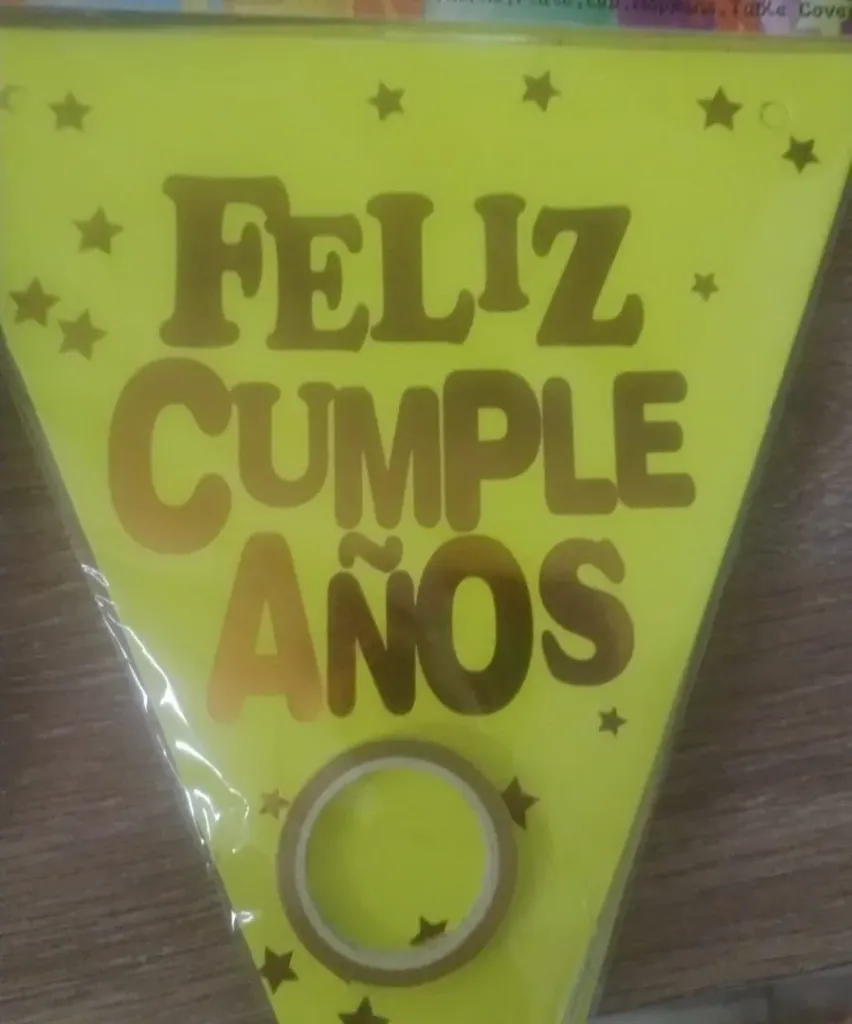 LETRERO BANDERIN FELIZ CUMPLEAÑOS NEON
