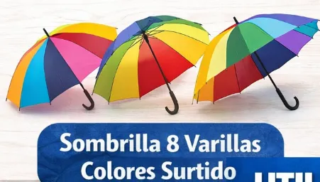 SOMBRILLA 8 VARILLAS COLORES SURTIDOS / 2961